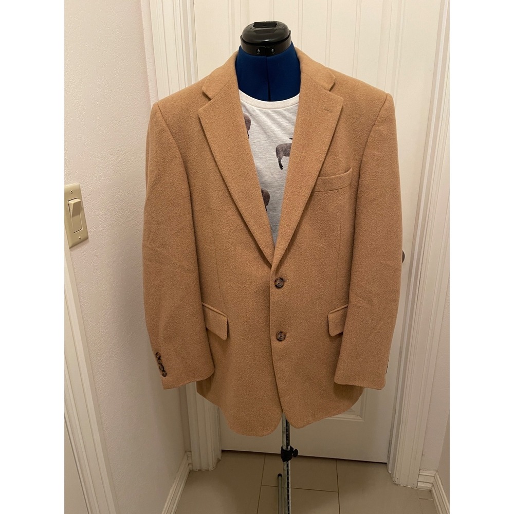 Vintage Soho Clothiers Camel Hair Suit‎ Jacket / Blazer  Men's Size 42L Camel